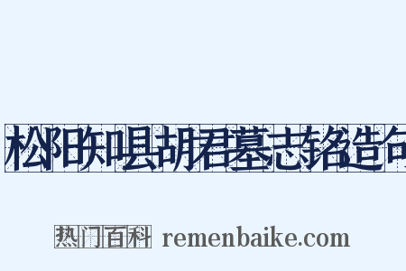 松阳知县胡君墓志铭造句是什么意思的图片